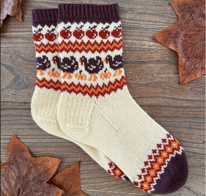 Thanksgiving socks Knitting Pattern
