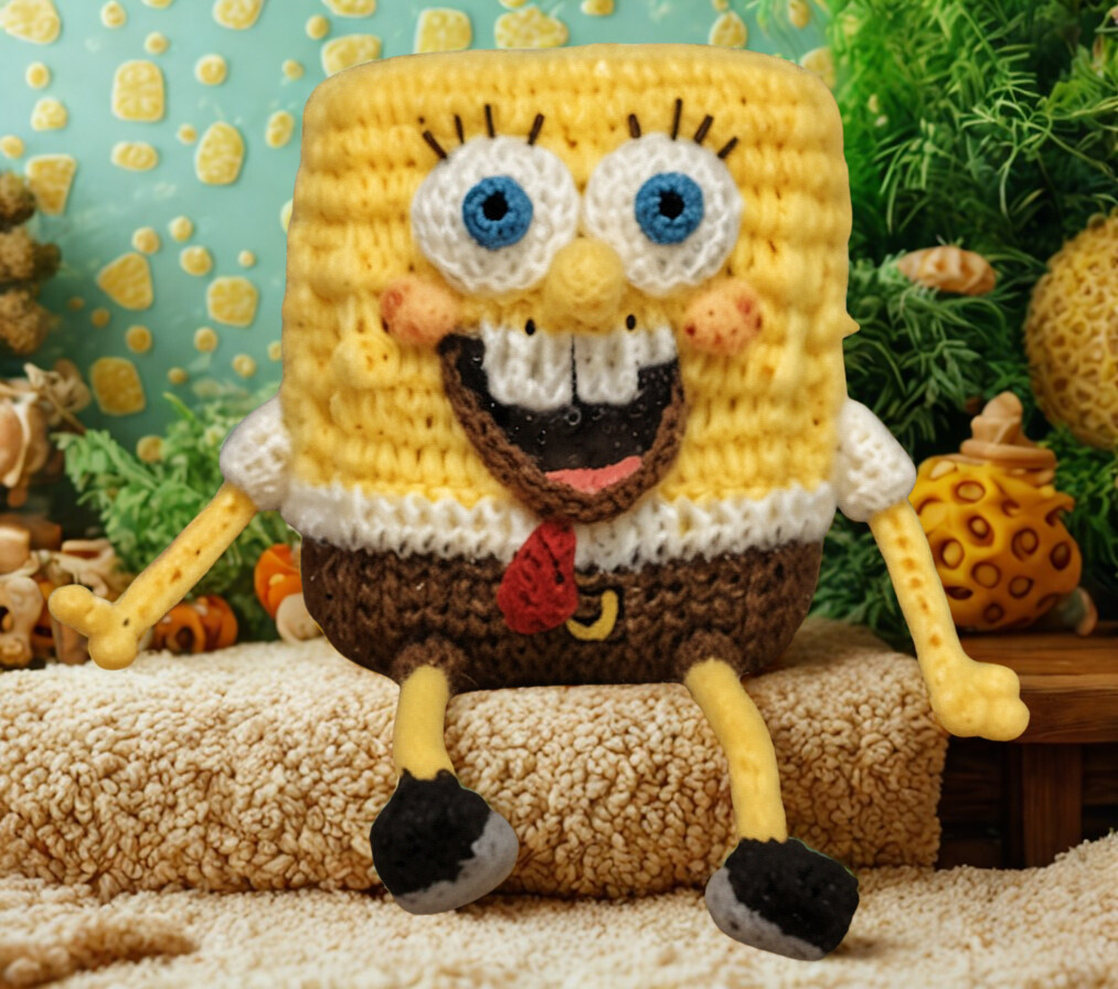 Sponge bob Knitting Pattern